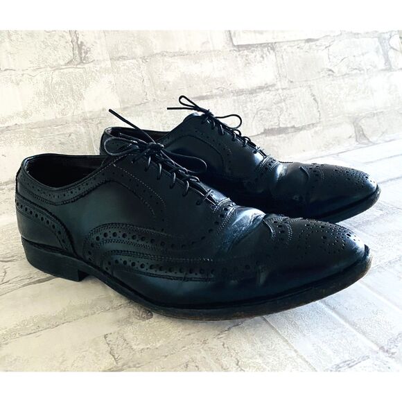Allen Edmonds McAllister Black Wingtip Oxford Dress Shoes Leather Sz 9.5D main image 7